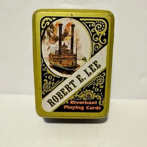 Robert E. Lee 1980 Albert E Price Playing Card Set In Tin Box -Riverboat Themed